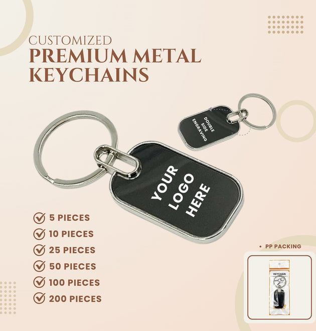 Round Cornered Metal Keychain