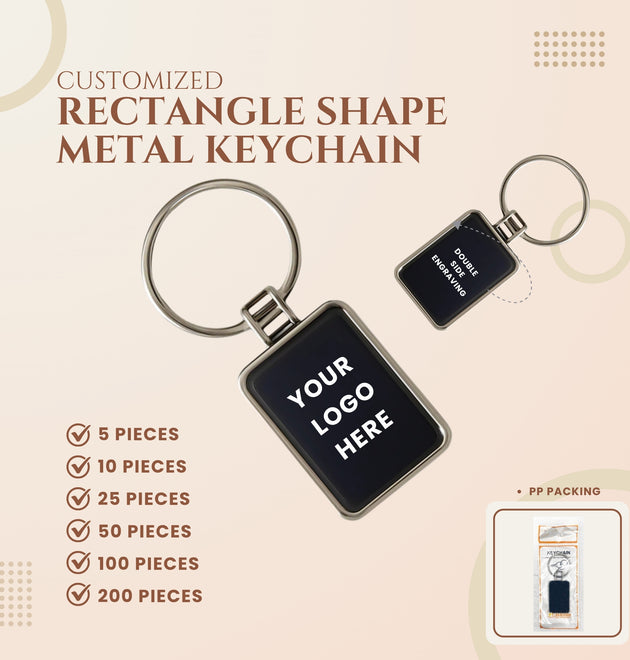 Rectangle Shape Metal Keychain