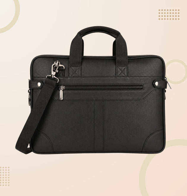 Premium Brown Office Laptop Bag – Leather Finish Business Briefcase with Shoulder Strap
