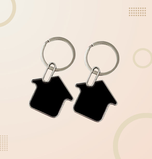 Home Shaped Metal Keychain