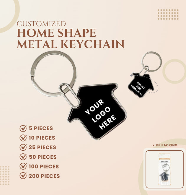 Home Shaped Metal Keychain
