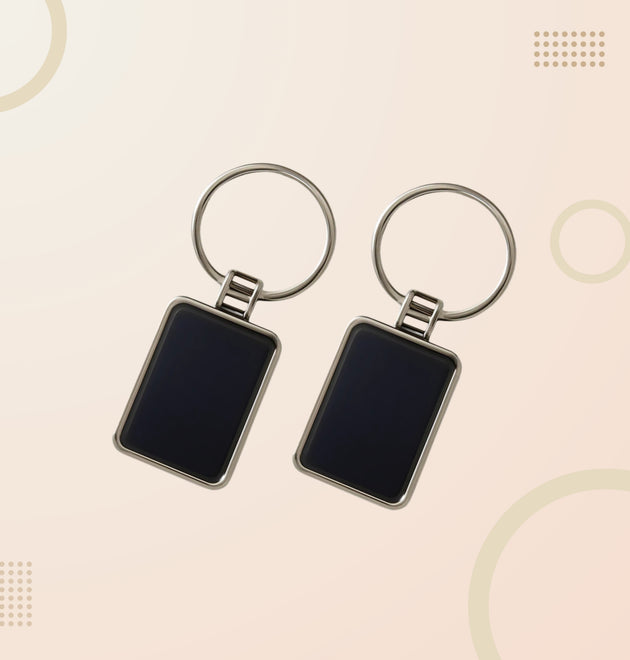 Rectangle Shape Metal Keychain