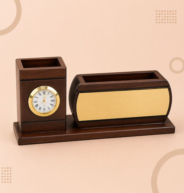 Premium Wooden Desk Organizer