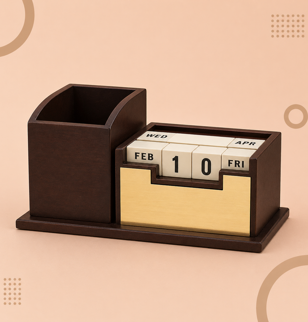 Wooden Pen Stand with Mobile Holder