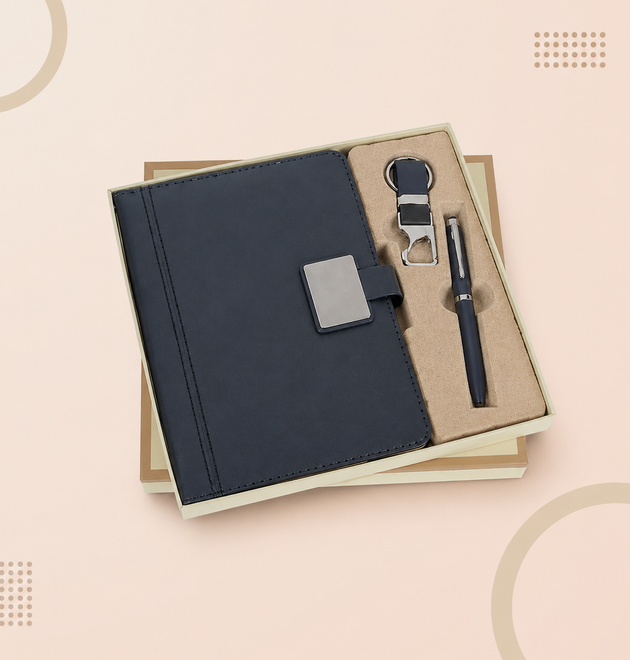 Premium 3 in 1 Diary Pen Keychain Gift Set