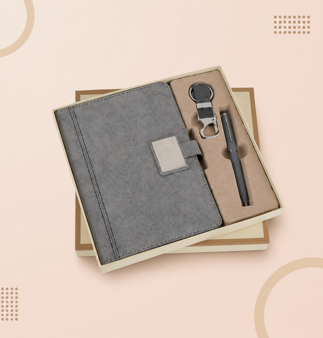 Premium 3 in 1 Diary Pen Keychain Gift Set