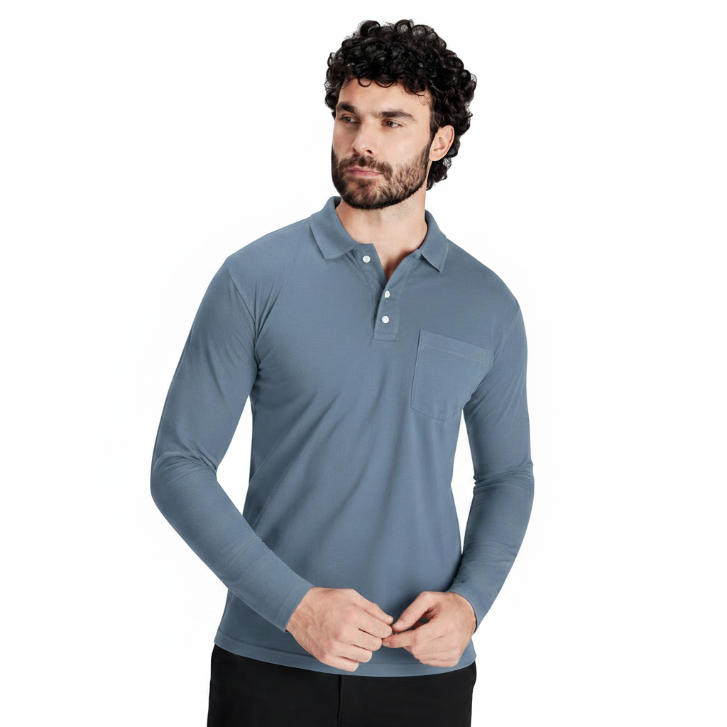 Smart Casual Full Sleeve Polo Neck T-Shirt