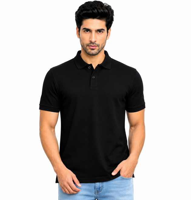 Titan Cotton Polo Neck T-Shirt