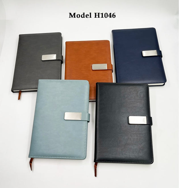 PU Leather Office Notebook Diary with Metal Finish