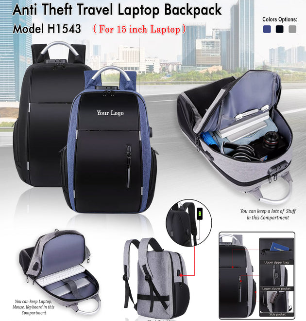 Anti Theft Laptop Backpack