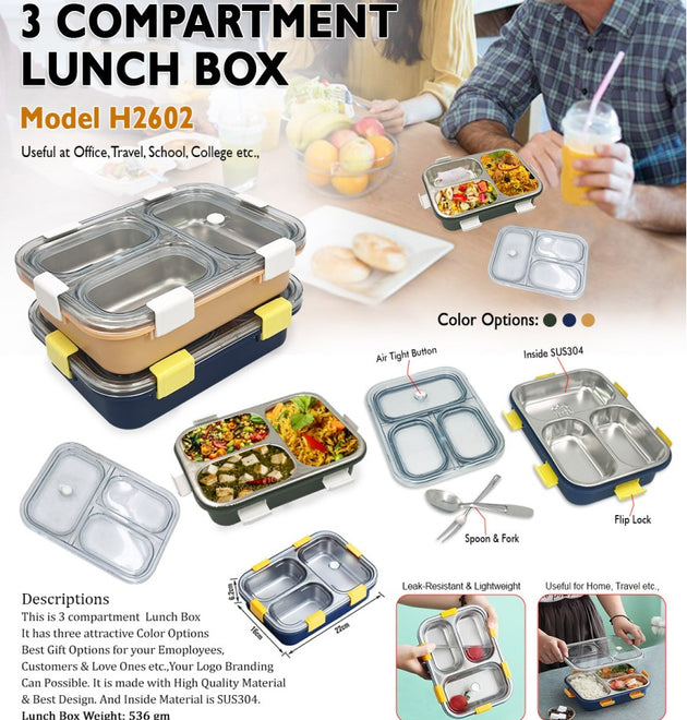 3 Compartment Lunch Box