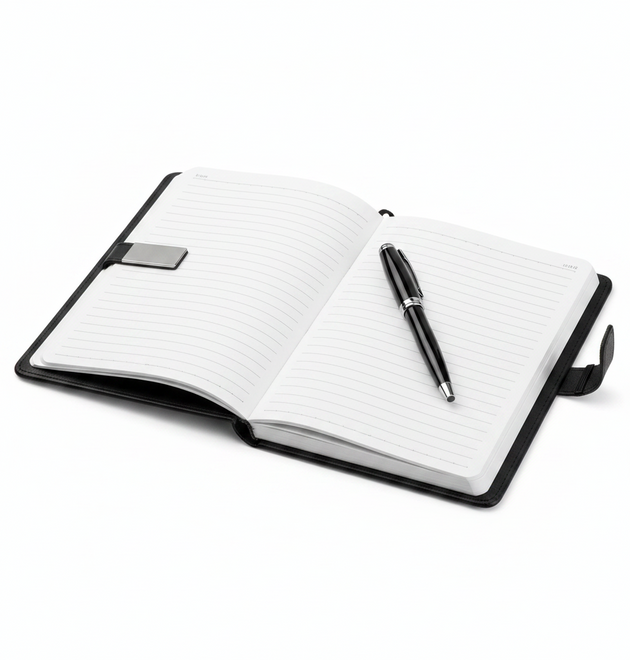 Luxury 4-in-1 Executive Gift Set – Leather Diary Organizer, Card Holder, Metal Pen & Keychain