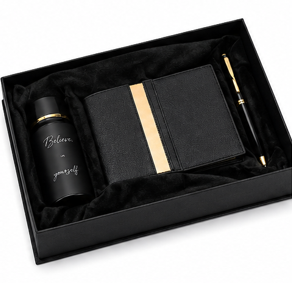 Luxury 4-in-1 Corporate Gift Set – Perfume Bottle, Leather Wallet, Card Holder & Executive Pen