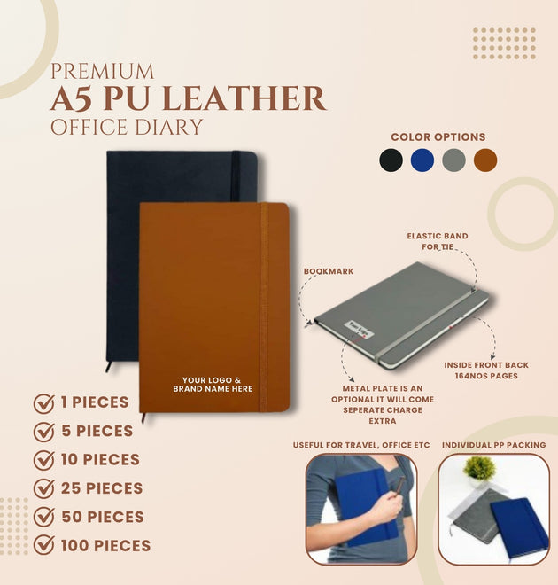 Premium A5 PU Leather Office Diary